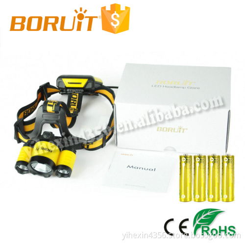Boruit B17 High Powerful 4pcs AA battery Aluminum Alloy LED Headlamp